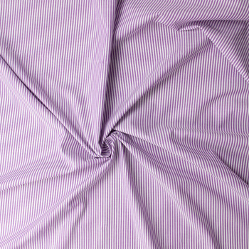 Lavender and White Chambray Stripe Cotton Shirting #31517 Fabric By The Yard - Wide shot
