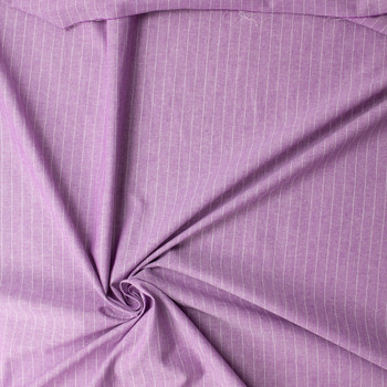 Lavender Pinstripe Chambray Cotton Shirting #31524 Fabric By The Yard - Wide shot