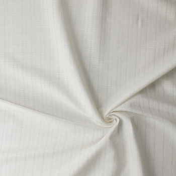 White Vertical Striped Embroidered Linen #31600 Fabric By The Yard - Wide shot