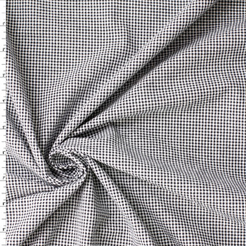 Navy and White Mini Gingham Cotton Seeresucker #31606 Fabric By The Yard