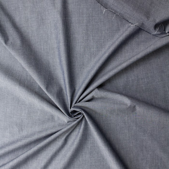Light Grey Fine Shirting Chambray #31616 Fabric By The Yard - Wide shot