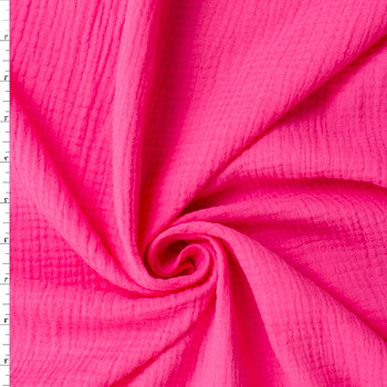 Bright Pink Designer Cotton Double Gauze #31627 Fabric By The Yard