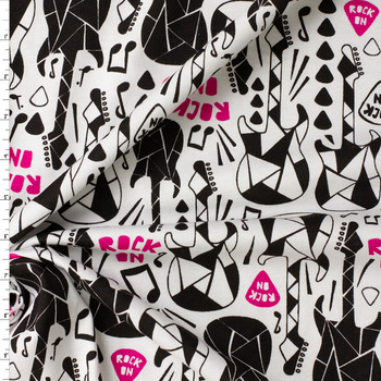 Rock On Cotton Jersey Knit Print #31676 Fabric By The Yard