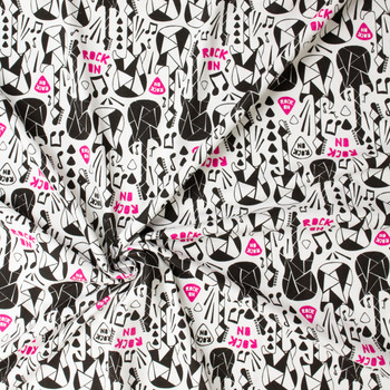 Rock On Cotton Jersey Knit Print #31676 Fabric By The Yard - Wide shot