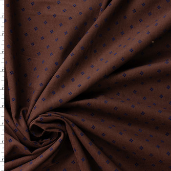 Navy Diamonds on Chocolate Italian Designer Pinwale Corduroy #31757 Fabric By The Yard