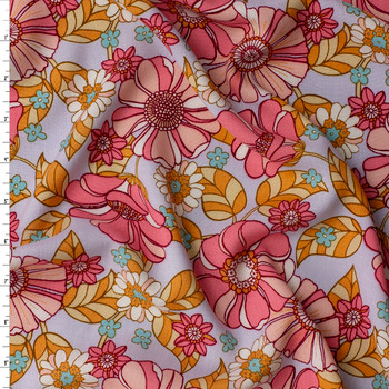 Petal Party Floral Rayon Challis #31813 Fabric By The Yard
