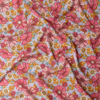 Petal Party Floral Rayon Challis #31813 Fabric By The Yard - Wide shot