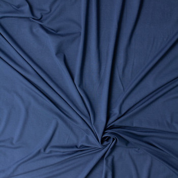 Denim Blue Heavyweight Stretch Rayon/Spandex Jersey #31883 Fabric By The Yard - Wide shot