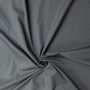 Black Dots on Charcoal Embroidered Dot Cotton Shirting #31944 Fabric By The Yard - Wide shot