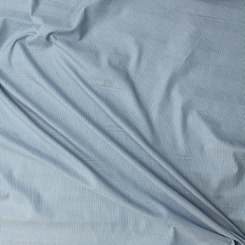 White Pinstripes on Light Blue Chambray Shirting #31947 Fabric By The Yard - Wide shot