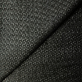 Black and Black Zig Zag Quilted Vinyl #31953 Fabric By The Yard - Wide shot