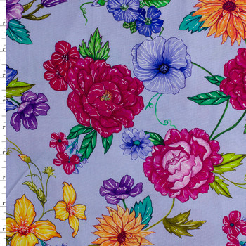 Blue Flora Quilter’s Cotton from Timeless Treasures #31986 Fabric By The Yard