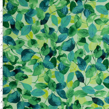 Green Flora Quilter’s Cotton from Timeless Treasures #31993 Fabric By The Yard