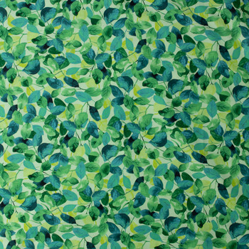 Green Flora Quilter’s Cotton from Timeless Treasures #31993 Fabric By The Yard - Wide shot