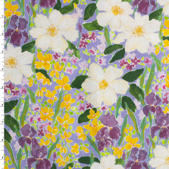 Multi Floral on :Lilac Quilter’s Cotton from Dear Stella #32003 Fabric By The Yard