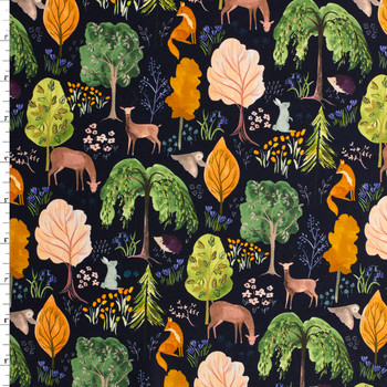 Navy Meadowlands Quilter’s Cotton from Dear Stella #32006 Fabric By The Yard