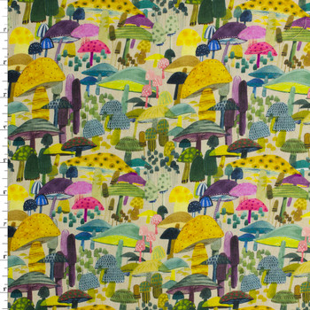Shroom Life Multi Quilter’s Cotton from Dear Stella #32009 Fabric By The Yard