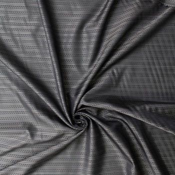 Gunmetal Black Geo Stripe Designer Cupro Lining #32042 Fabric By The Yard - Wide shot