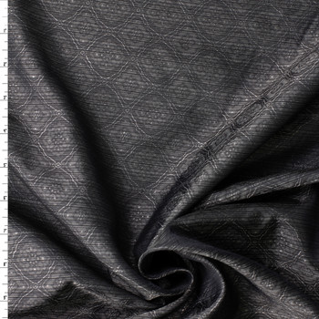 Gunmetal Black Diamonds Designer Cupro Lining #32043 Fabric By The Yard