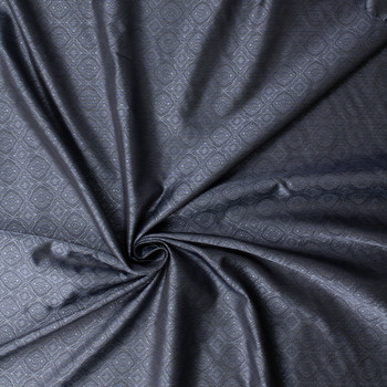 Silver Black Diamonds Designer Cupro Lining #32044 Fabric By The Yard - Wide shot