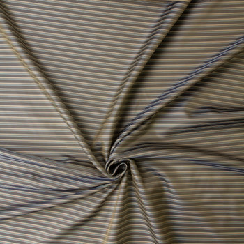 Taupe, Tan, and Aqua Horizontal Stripe Designer Cupro Lining #32046 Fabric By The Yard - Wide shot