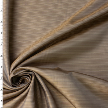 Taupe Micro Stripe Designer Cupro Lining #32049 Fabric By The Yard