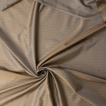 Taupe Micro Stripe Designer Cupro Lining #32049 Fabric By The Yard - Wide shot