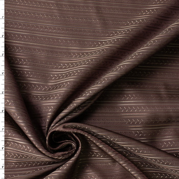 Brown Geo Stripe Designer Cupro Lining #32051 Fabric By The Yard