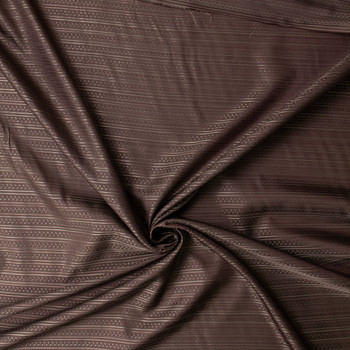 Brown Geo Stripe Designer Cupro Lining #32051 Fabric By The Yard - Wide shot