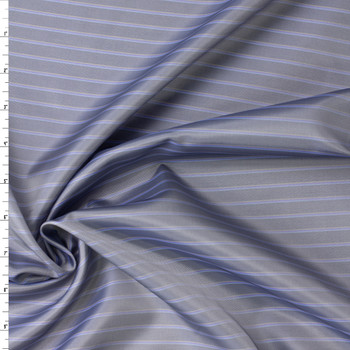 Blue and Tan Horizontal Stripe Designer Cupro Lining #32052 Fabric By The Yard