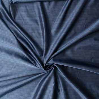 Denim Blue Micro Stripe Designer Cupro Lining #32053 Fabric By The Yard - Wide shot