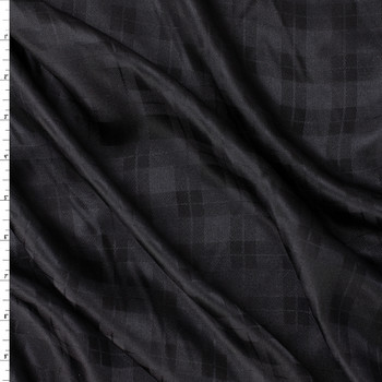 Black on Black Plaid Silk Jacquard #32073 Fabric By The Yard
