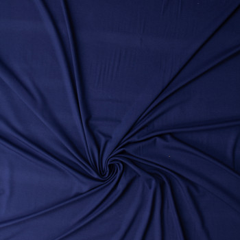 Deep Anchor Blue Heavyweight Stretch Rayon/Spandex Jersey #32089 Fabric By The Yard - Wide shot