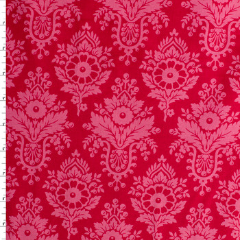 Full Bloom Coral Lulu Cotton Woven from FIGO #32114 Fabric By The Yard