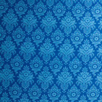 Full Bloom Blue Lulu Cotton Woven from FIGO #32115 Fabric By The Yard - Wide shot