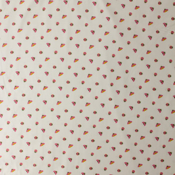 Joyful June Cream Ladybugs Cotton Woven from FIGO #32122 Fabric By The Yard - Wide shot