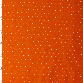 Joyful June Orange Ditsy Hearts Cotton Woven from FIGO #32123 Fabric By The Yard