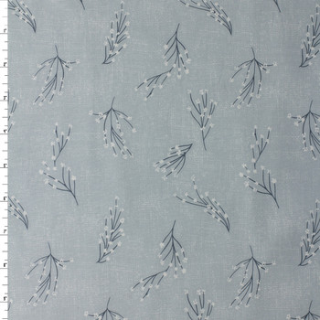 Humblebee Blue Branches Recycled Cotton Woven from FIGO #32126 Fabric By The Yard