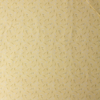 Humblebee Yellow Tossed Floral Recycled Cotton Recycled Cotton Woven from FIGO #32129 Fabric By The Yard - Wide shot
