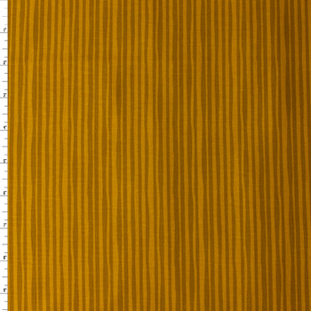 Joyful June Ochre Stripe Cotton Woven from FIGO #32137 Fabric By The Yard