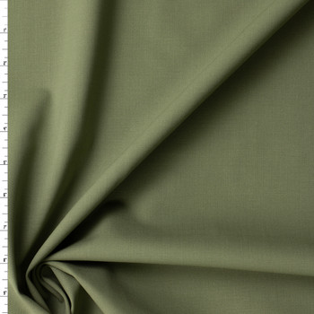 Soft Olive Green 4-way Stretch Wool Midweight Wool Suiting #32166 Fabric By The Yard