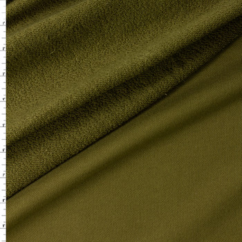 Olive Green Cotton French Terry #32197 Fabric By The Yard