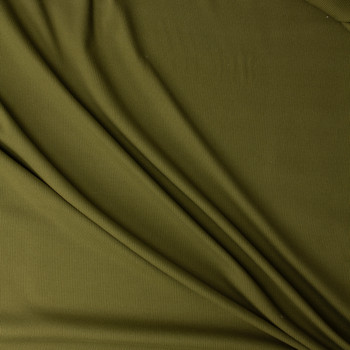 Olive Green Cotton/Spandex Rib Knit #32198 Fabric By The Yard - Wide shot