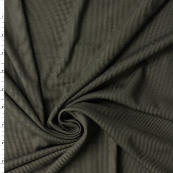 Fangorn Green Heavy 2x1 Rayon/Spandex Rib Knit #32209 Fabric By The Yard