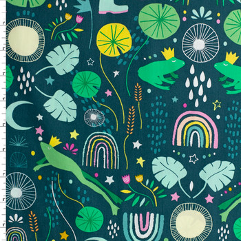 Rain or Shine — ROS-58300 — Frog Song Evening Cotton Poplin from Art Gallery Fabrics #32210 Fabric By The Yard