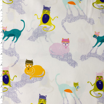 Oh, Meow! — OHM-33442 — Kitten Around Cotton Poplin from Art Gallery Fabrics #32218 Fabric By The Yard