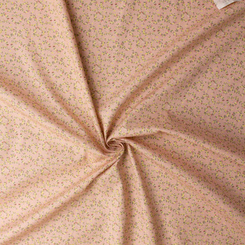 Cottage Heart Floral on Blush Cotton Poplin #32294 Fabric By The Yard - Wide shot