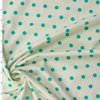 Spotted Bubbles Turquoise Stretch Cotton Jersey Knit from Art Gallery Fabrics #32307 Fabric By The Yard