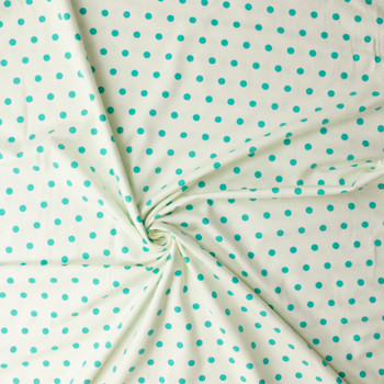 Spotted Bubbles Turquoise Stretch Cotton Jersey Knit from Art Gallery Fabrics #32307 Fabric By The Yard - Wide shot