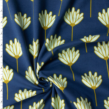 Floret Honeydew Stretch Cotton Jersey Knit from Art Gallery Fabrics #32311 Fabric By The Yard